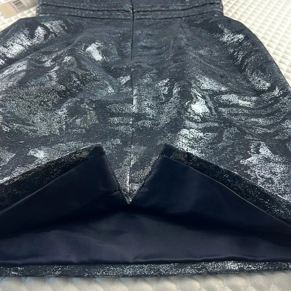 Carmen Marc Valvo Collection Wool Blend Sleeveless Metallic Jacquard Dress 6 NWT - Picture 9 of 14